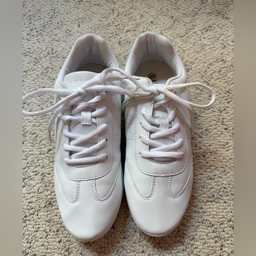 Lesove White Athletic Sneakers with Laces Sz 40 Sz 9